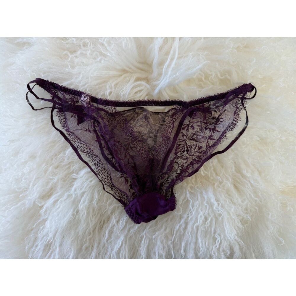 RARE Agent Provocateur TANYA Purple Plum Brief AP Size 4 Discontinued